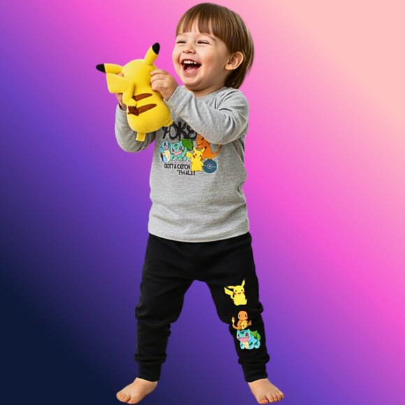 Pokemon Kids Pyjama Set – Pikachu Charmander Bulbasaur Squirtle NWT - Picture 1 of 5